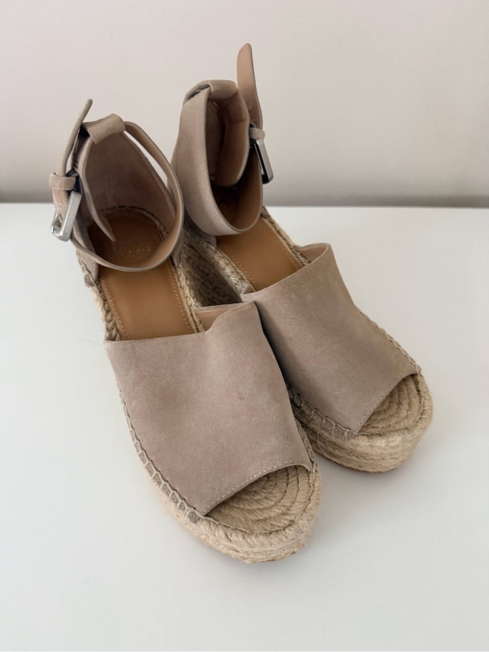 Marc Fisher Suede Espadrille Wedge Sandals - Size 7